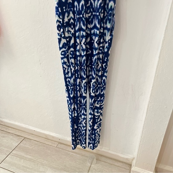 Boston Proper Blue White Tank Jumpsuit Jumper Playsuit Size 10 - Picture 10 of 13